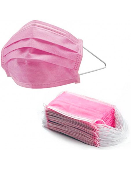 Mascarillas Higiénicas 3 Capas Rosas 50 und