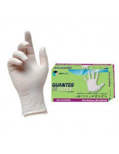 Guantes Látex Blanco sin Polvo