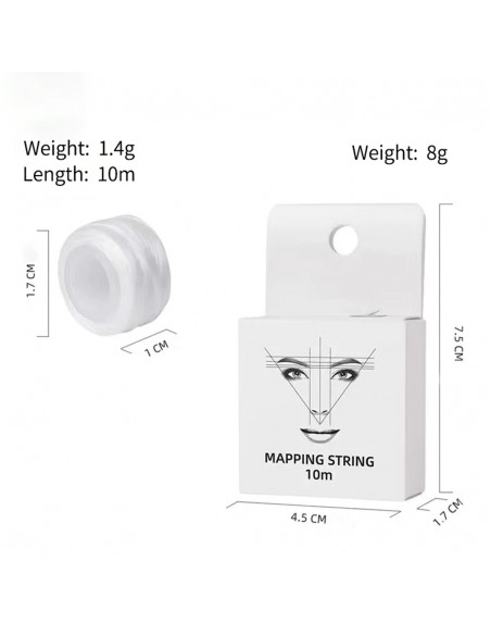 Sobrancelhas de Desenho de Rosca Branco 10 metros