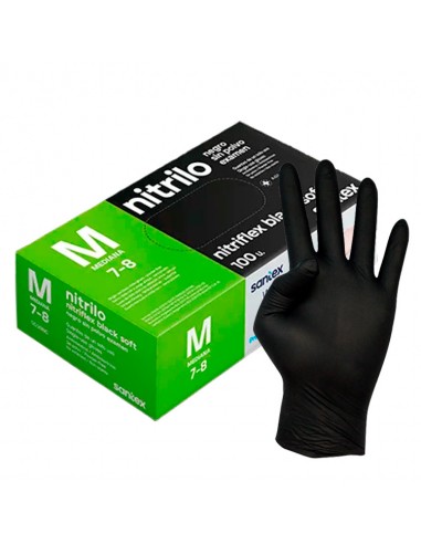 Nitrile Gloves Nitriflex Black Soft 100 pcs