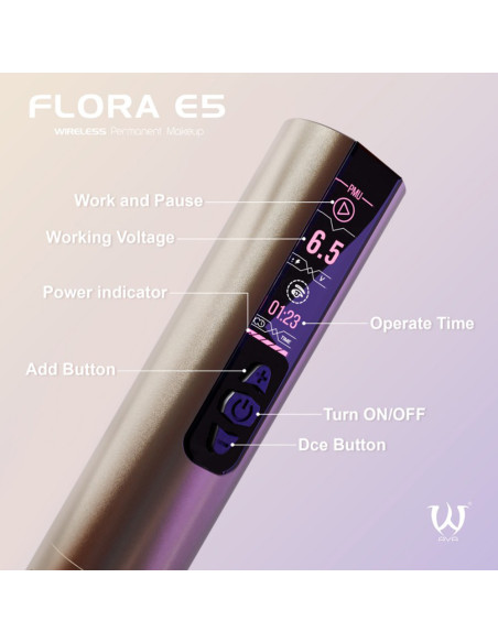 Máquina Inalámbrica Soulnova Flora E5 Taro Purple de AVA - Stroke Ajustable de 2.0 a 3.2mm