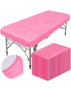 Pack 10 Sábanas Desechables para Camilla Rosa 95 × 200 cm