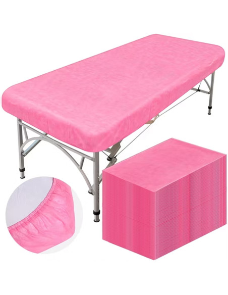 Pack 10 Sábanas Desechables para Camilla Rosa 95 × 200 cm